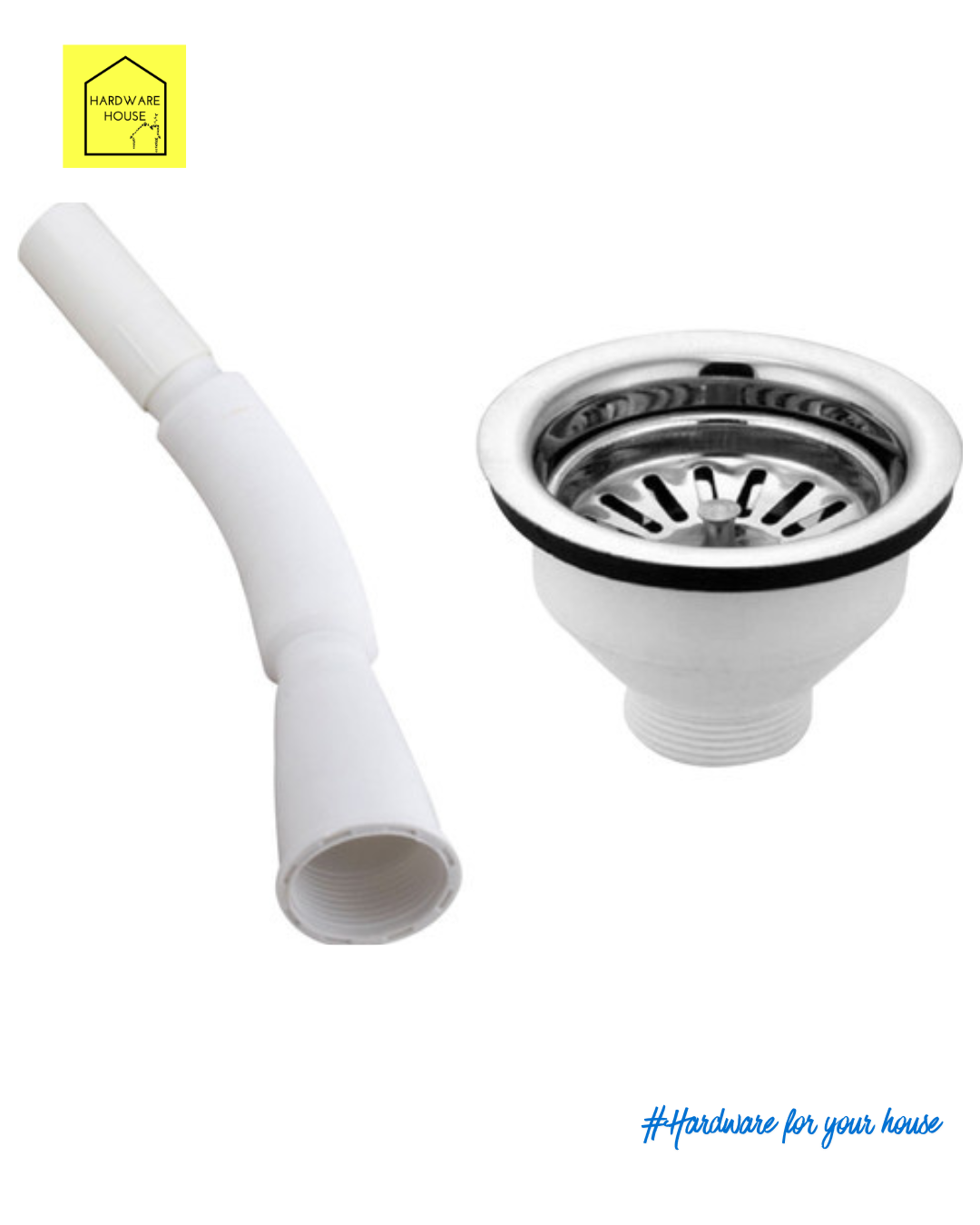 PVC Sink Coupling with Steel Top & Waste Pipe – Complete Drain Set